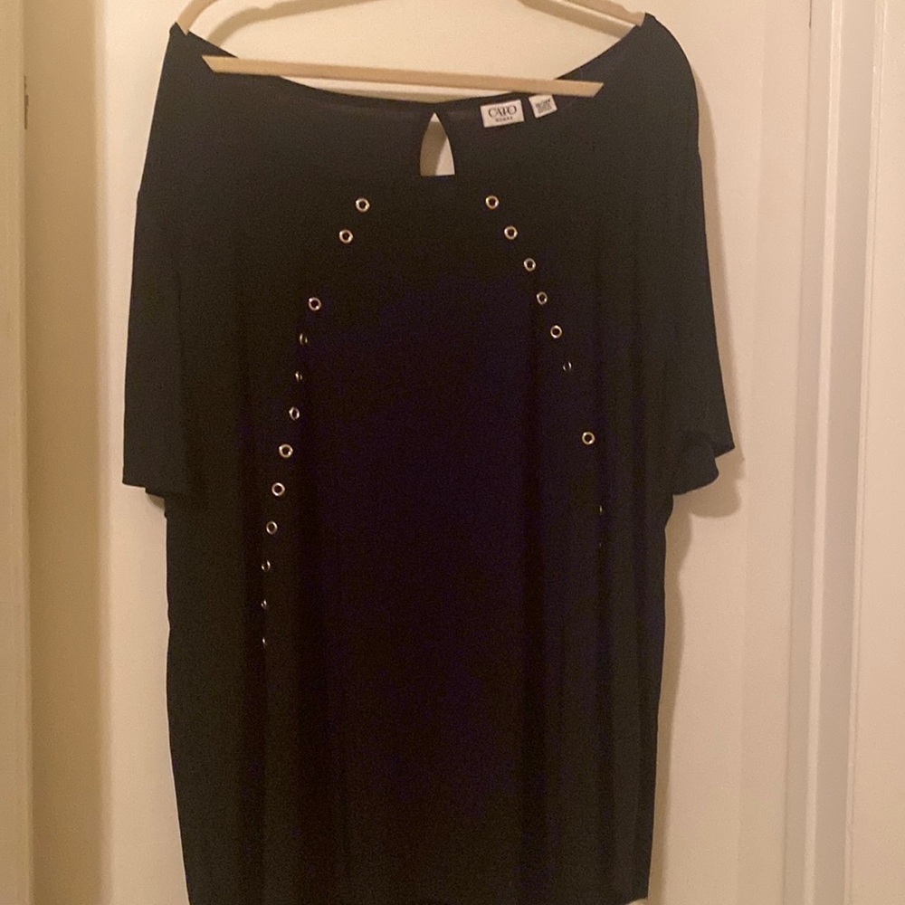 Pretty black top with gold accents